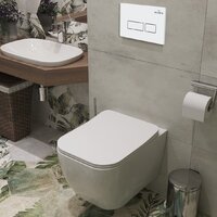 Унитаз подвесной Roxen Cube в комплекте с инсталляцией StounFix Dual Fresh 6 в 1 571468 (кнопка: белый глянец) - Превью изображения №14 — Интернет-магазин samo.by