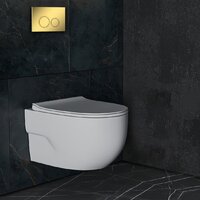 Унитаз подвесной Roxen Porto в комплекте с инсталляцией StounFix Dual Fresh 6 в 1 968015 (кнопка: золото глянцевое ) - Превью изображения №10 — Интернет-магазин samo.by