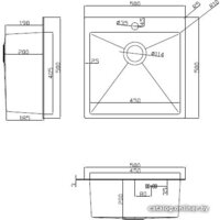 Кухонная мойка ARFEKA Eco AR 500*500 Black PVD Nano - Превью изображения №15 — Интернет-магазин samo.by