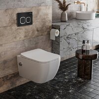 Унитаз подвесной Roxen Cube Bidet One Rimless 6 в 1 StounFix Dual Fresh 546731 (кнопка: черный матовый) - Превью изображения №8 — Интернет-магазин samo.by