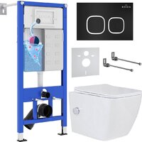 Roxen Cube Bidet One Rimless 6 в 1 StounFix Dual Fresh 546731 (кнопка: черный матовый)