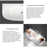 Ванна Wellsee Belle Spa 2.0 160x75 235801003 (пристенная ванна белый глянец, экран, ножки, сифон-автомат матовый черный) - Превью изображения №5 — Интернет-магазин samo.by