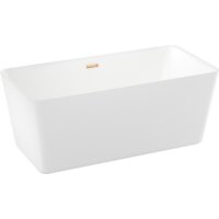 Ванна Wellsee DeSire 159,5x77 231501004 (отдельностоящая ванна белый глянец, экран, ножки, сифон-автомат золото) - Превью изображения №2 — Интернет-магазин samo.by
