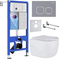 Roxen Porto в комплекте с инсталляцией StounFix Dual Fresh 6 в 1 966397 (кнопка: серый бетон)