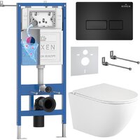 Roxen Antares Tornado Long в комплекте с инсталляцией StounFix Dual Fresh 6 в 1 868413 (кнопка: черный матовая)