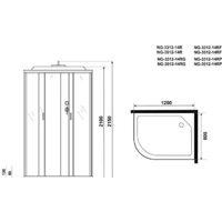 Душевая кабина Niagara NG-3312-14RF 120x80x215 (матовое стекло) - Превью изображения №4 — Интернет-магазин samo.by