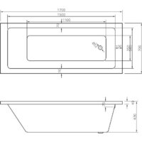 Ванна Bonito Home Saga 170x70 BH-SA-206-170-70/St (с ножками) - Превью изображения №4 — Интернет-магазин samo.by