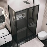 Душевая стенка Grossman Style 90x195 200.K33.05.90.21.10 (черный матовый, стекло тонированное) - Превью изображения №4 — Интернет-магазин samo.by