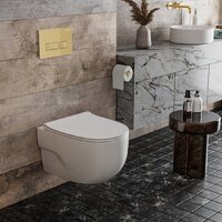 Унитаз подвесной Roxen Porto в комплекте с инсталляцией StounFix Dual Fresh 6 в 1 968069 (кнопка: брашированное золото) - Превью изображения №10 — Интернет-магазин samo.by