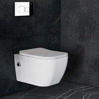 Унитаз подвесной Roxen Cube Bidet One Rimless 6 в 1 StounFix Dual Fresh 552245 (кнопка: хром) - Превью изображения №8 — Интернет-магазин samo.by