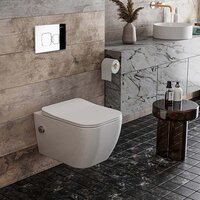 Унитаз подвесной Roxen Cube Bidet One Rimless 6 в 1 StounFix Dual Fresh 552245 (кнопка: хром) - Превью изображения №9 — Интернет-магазин samo.by