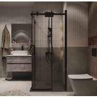 Душевой уголок Grossman Classic 80x80x195 300.K33.04.8080.21.00 (черный матовый/прозрачное стекло) - Превью изображения №8 — Интернет-магазин samo.by