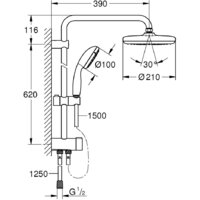 Душевая система  Grohe New Tempesta System 210 26381001 - Превью изображения №2 — Интернет-магазин samo.by