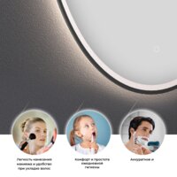  Wellsee Зеркало с фронтальной LED-подсветкой 7 Rays' Spectrum 172200230, 75 х 75 см (с сенсором и регулировкой яркости освещения) - Превью изображения №2 — Интернет-магазин samo.by