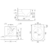 Унитаз подвесной Roxen Cube Bidet 530135-01X Rimless Soft Close с функцией биде - Превью изображения №14 — Интернет-магазин samo.by