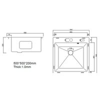 Кухонная мойка ARFEKA Eco AR 500*500 Satin - Превью изображения №15 — Интернет-магазин samo.by