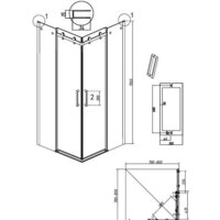 Душевой уголок Grossman Classic 80x80x195 300.K33.04.8080.21.10 (черный матовый/тонированное стекло) - Превью изображения №11 — Интернет-магазин samo.by
