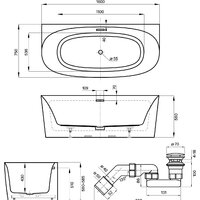 Ванна Wellsee Belle Spa 2.0 160x75 235801001 (пристенная ванна белый глянец, экран, ножки, сифон-автомат хром) - Превью изображения №10 — Интернет-магазин samo.by