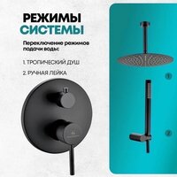 Душевая система  Grocenberg GB5099BL-4 (черный матовый) - Превью изображения №9 — Интернет-магазин samo.by