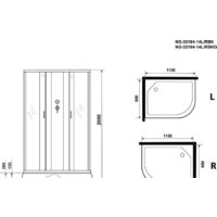 Душевая кабина Niagara NG-33194-14LBK 110x90 (матовое стекло) - Превью изображения №4 — Интернет-магазин samo.by