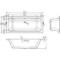 Ванна Bonito Home Oslo 170x75 BH-OS-701-170-75/Su (с ножками) - Превью изображения №3 — Интернет-магазин samo.by