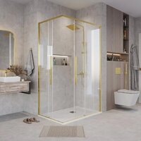 Душевой уголок Grossman Galaxy 110x90x195 300.K33.01.1190.32.00 (золото сатин/прозрачное стекло) - Превью изображения №8 — Интернет-магазин samo.by