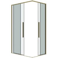 Душевой уголок Grossman Galaxy 110x90x195 300.K33.01.1190.32.00 (золото сатин/прозрачное стекло) - Превью изображения №2 — Интернет-магазин samo.by