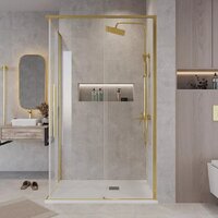 Душевой уголок Grossman Galaxy 110x90x195 300.K33.01.1190.32.00 (золото сатин/прозрачное стекло) - Превью изображения №9 — Интернет-магазин samo.by