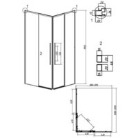 Душевой уголок Grossman Galaxy 110x90x195 300.K33.01.1190.32.00 (золото сатин/прозрачное стекло) - Превью изображения №11 — Интернет-магазин samo.by