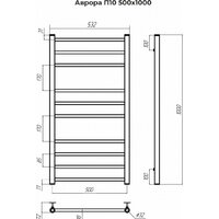 Полотенцесушитель TERMINUS Аврора П10 500x1000 нп (золото) - Превью изображения №2 — Интернет-магазин samo.by