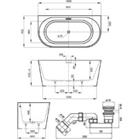 Ванна Wellsee Excellence Pro 140x70 28760102R (пристенная ванна белый глянец, экран, ножки, сифон-автомат глянцевый белый) - Превью изображения №10 — Интернет-магазин samo.by