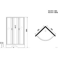 Душевая кабина Niagara NG-6701-14BK 90x90x200 - Превью изображения №3 — Интернет-магазин samo.by