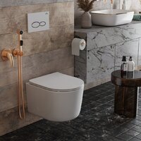 Унитаз подвесной Roxen Simple Compact в комплекте с инсталляцией StounFix Dual Fresh 6 в 1 966686 (кнопка: бежевый) - Превью изображения №13 — Интернет-магазин samo.by
