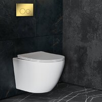 Унитаз подвесной Roxen Antares в комплекте с инсталляцией StounFix Dual Fresh 6 в 1 968010 (кнопка: золото глянцевое ) - Превью изображения №9 — Интернет-магазин samo.by