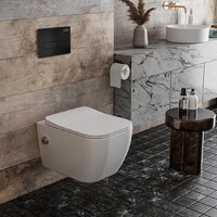 Унитаз подвесной Roxen Cube Bidet One Rimless 6 в 1 StounFix Dual Fresh 583046 (кнопка: черный матовый) - Превью изображения №8 — Интернет-магазин samo.by
