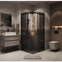 Душевой уголок Grossman Classic 90x90x195 300.K33.04.9090.21.10 (черный матовый/тонированное стекло) - Превью изображения №9 — Интернет-магазин samo.by