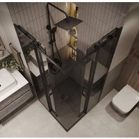 Душевой уголок Grossman Classic 90x90x195 300.K33.04.9090.21.10 (черный матовый/тонированное стекло) - Превью изображения №10 — Интернет-магазин samo.by