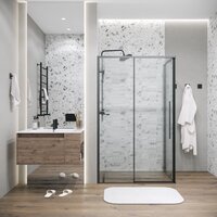 Душевой уголок Grossman Galaxy 100x90x195 120.K33.01.1090.21.02 (черный матовый/стекло шиншилла) - Превью изображения №7 — Интернет-магазин samo.by