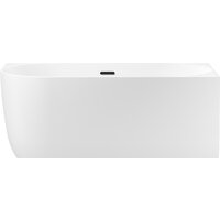Wellsee Belle Spa 150x75 235702003 (пристенная ванна (правая) белый глянец, экран, каркас, сифон-автомат матовый черный)