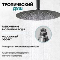 Душевая система  Grocenberg GB5099BL-2 (черный матовый) - Превью изображения №12 — Интернет-магазин samo.by