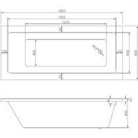 Ванна Bonito Home Saga 180x80 BH-SA-206-180-80/St (с ножками) - Превью изображения №4 — Интернет-магазин samo.by