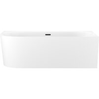 Wellsee Collaro 180x80 28910603R (пристенная ванна (правая) белый глянец, экран, ножки, сифон-автомат матовый черный)