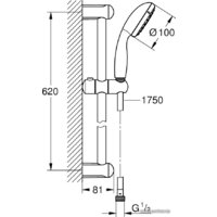 Душевой гарнитур  Grohe Tempesta 100 27924001 - Превью изображения №2 — Интернет-магазин samo.by