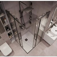 Душевой уголок Grossman Cosmo 80x80x195 300.K33.02.8080.42.00 (графит сатин/прозрачное стекло) - Превью изображения №10 — Интернет-магазин samo.by