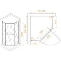 Душевой уголок RGW PA-091B 35089189-14 80x90 (черный/прозрачное стекло) - Превью изображения №2 — Интернет-магазин samo.by