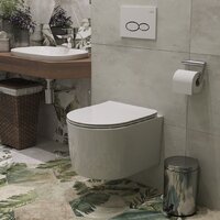 Унитаз подвесной Roxen Simple Compact в комплекте с инсталляцией StounFix Dual Fresh 6 в 1 966428 (кнопка: серый бетон) - Превью изображения №10 — Интернет-магазин samo.by