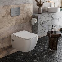 Унитаз подвесной Roxen Cube Bidet One Rimless 6 в 1 StounFix Dual Fresh 608961 (кнопка: матовая) - Превью изображения №9 — Интернет-магазин samo.by