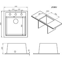 Кухонная мойка ZorG Rock 60 Premium beige - Превью изображения №2 — Интернет-магазин samo.by