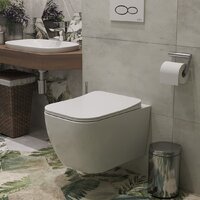 Унитаз подвесной Roxen Cube в комплекте с инсталляцией StounFix Dual Fresh 6 в 1 966383 (кнопка: серый бетон) - Превью изображения №8 — Интернет-магазин samo.by