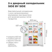 Холодильник side by side MAUNFELD MFF177NFSE - Превью изображения №17 — Интернет-магазин samo.by